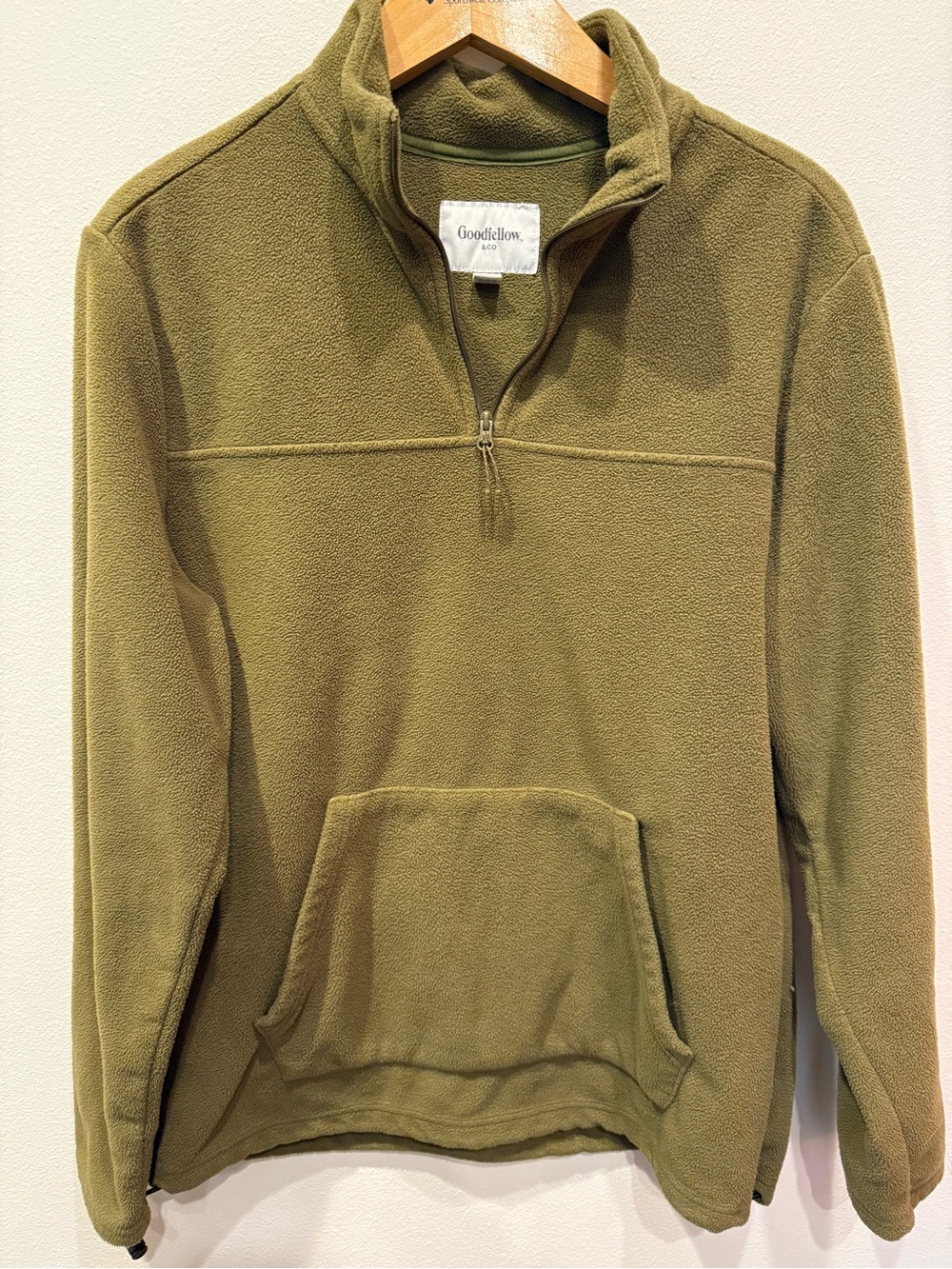Goodfellow & Co Olive Quarter-Zip Fleece Pullover